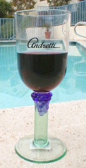 Plastic Wine Goblet with Grape Cluster Stem